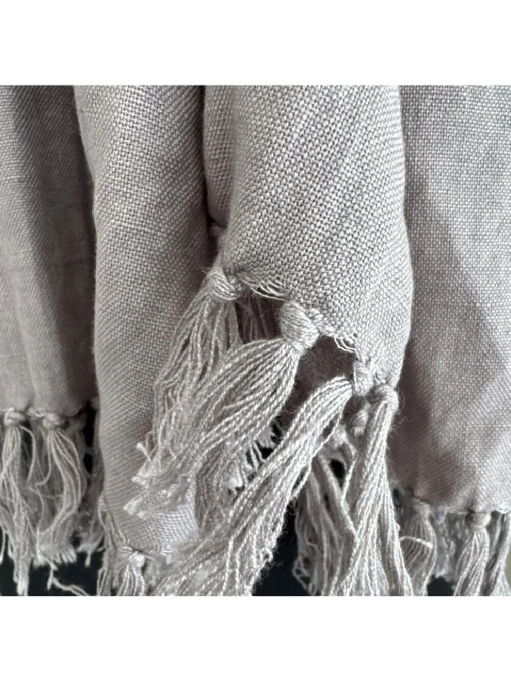 Dr Flax Gray Fine 100% European Washed Linen Scarf Wrap Shawl 60